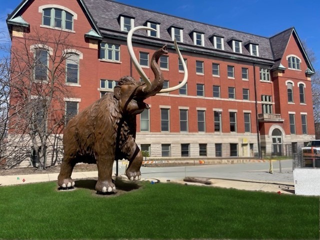 Mammoth in front of the Natural History Building at the University of Illinois Champaign-Urbana