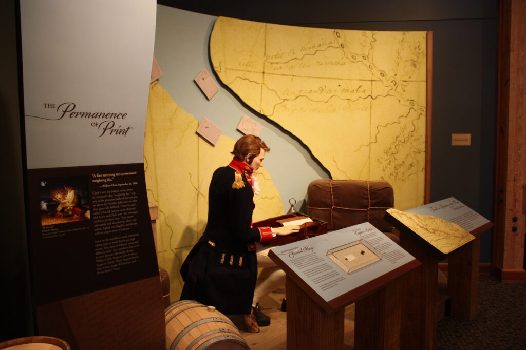 Custom-made exhibit of the Permanence of print including a recreated historic scene.